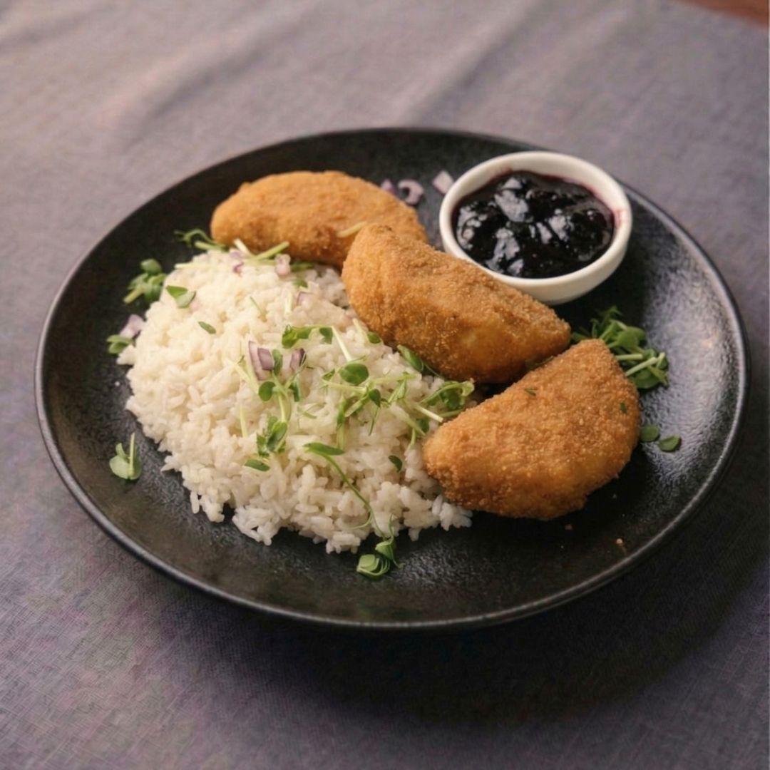 Rántott camembert áfonyalekvárral