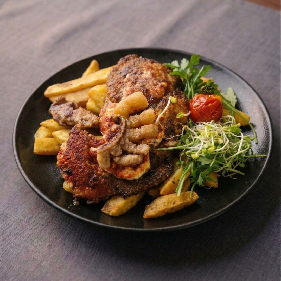 Cigánypecsenye sült burgonyával